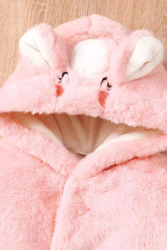 Rabbit Embroidery Fleece Hooded Jacket - Mini Taylor