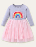 Rainbow Appliqué Tulle Dress - Mini Taylor