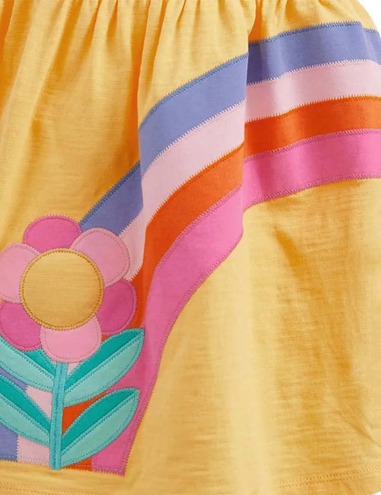 Rainbow Butterfly Appliqué Dress - Mini Taylor