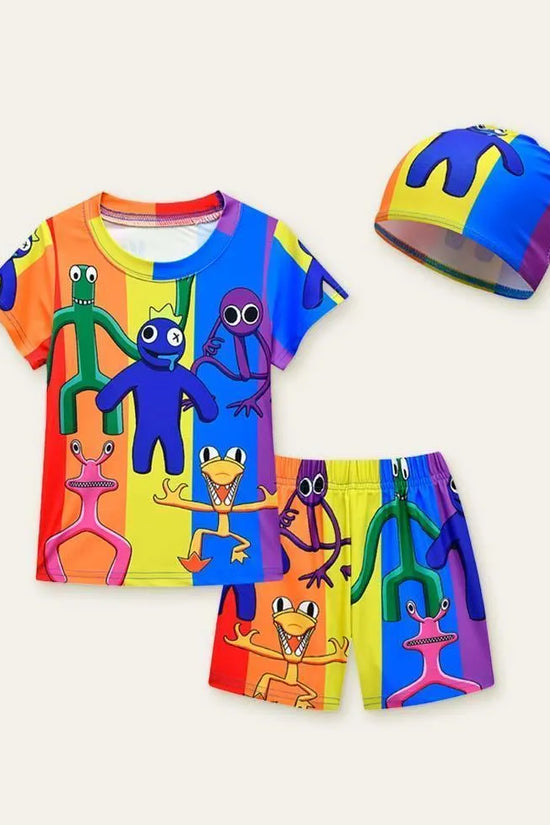 Rainbow Swim Suit + Cap - Mini Taylor
