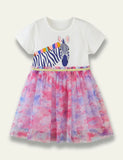 Rainbow Zebra Tulle Dress - Mini Taylor