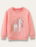 Sparkling Floral Unicorn Appliqué Sweatshirt - Mini Taylor