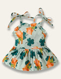 St.Patrick's Day Clover Strap Romper - Mini Taylor