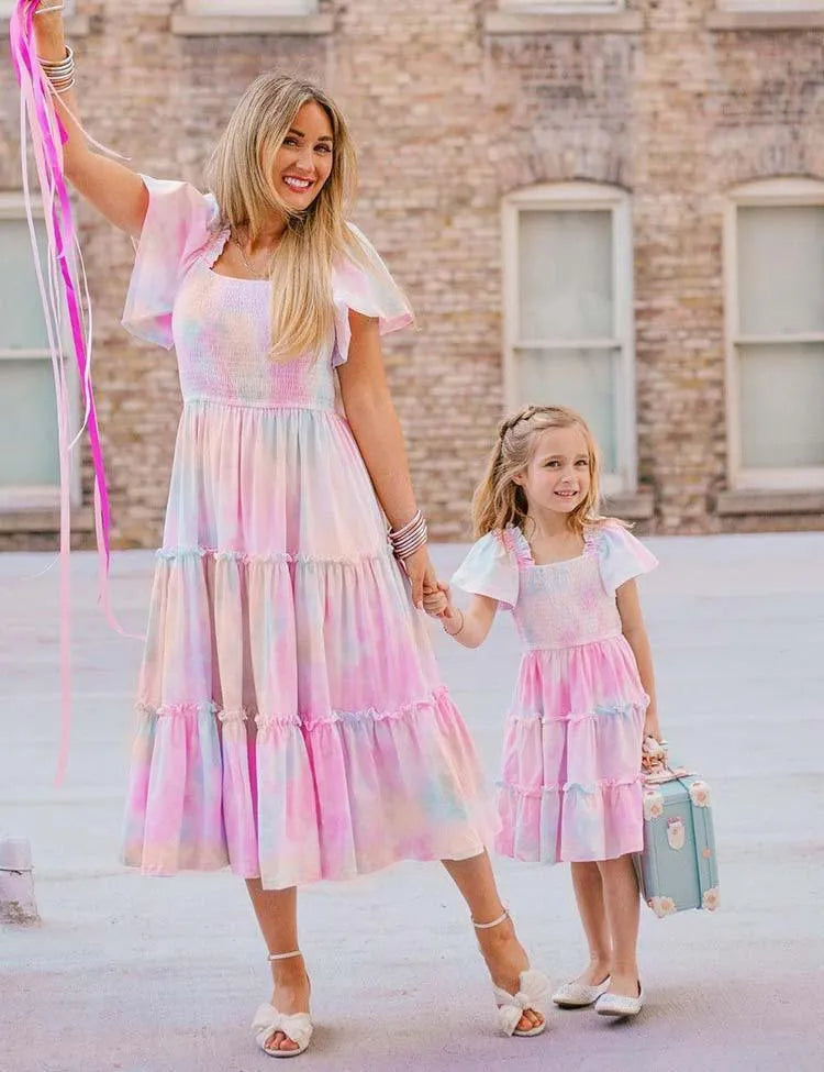 Tie-Dye Sleeve Family Matching Dress - Mini Taylor