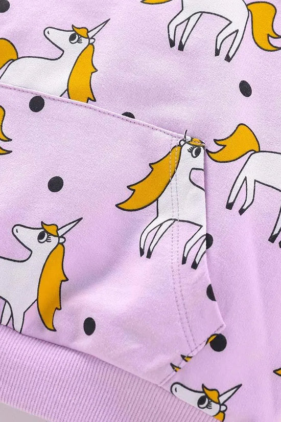 Unicorn Polka Dot Printed Long Sleeve Sweatshirt - Mini Taylor