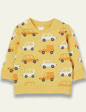 Sweat-shirt en coton jaune voiture